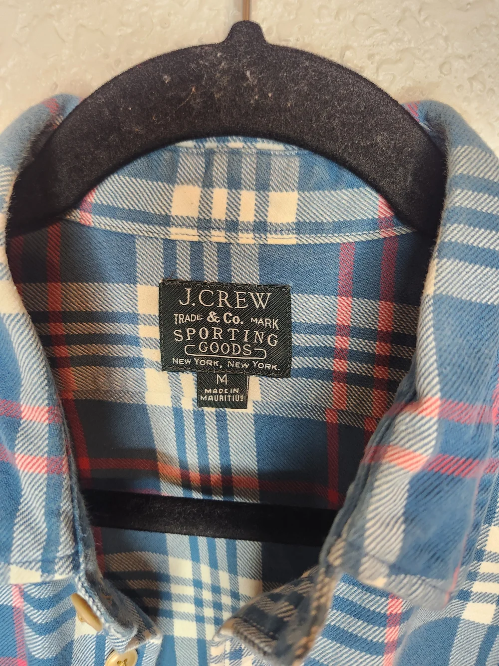 J Crew Slim Fit Flannel Camp Shirt Button Up Plaid Long Sleeve Mens Sz Medium